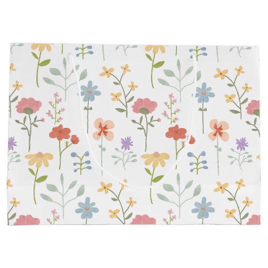 Waterverf Wildbloemen bloemenpatroon Groot Cadeauzakje (Achterkant)