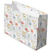 Waterverf Wildbloemen bloemenpatroon Groot Cadeauzakje (Voorkant Gekanteld)