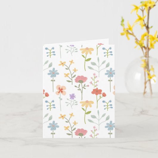 Waterverf Wildbloemen bloemenpatroon Kaart (Gele Bloem)