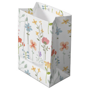 Waterverf Wildbloemen bloemenpatroon Medium Cadeauzakje
