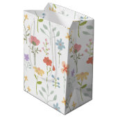 Waterverf Wildbloemen bloemenpatroon Medium Cadeauzakje (Achterkant Gekanteld)