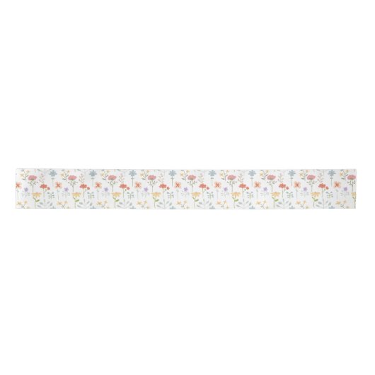 Waterverf Wildbloemen bloemenpatroon Satijnen Lint (Voorkant)