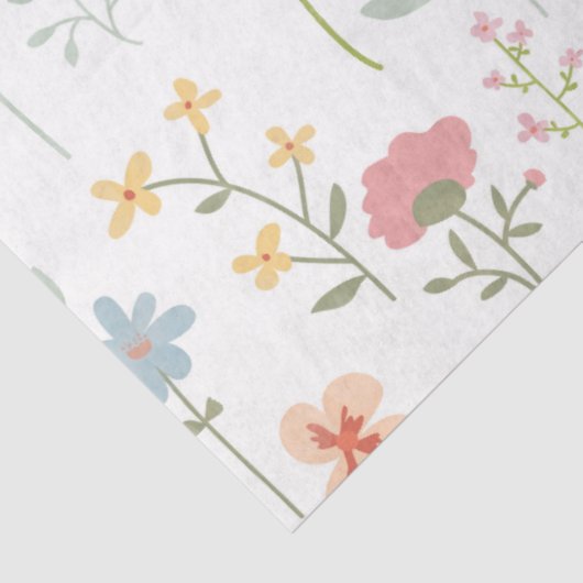 Waterverf Wildbloemen bloemenpatroon Tissuepapier (Detail)