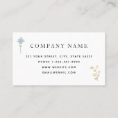 Waterverf Wildbloemen bloemenpatroon Visitekaartje (Achterkant)