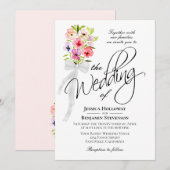 Waterverf Wildbloemen Boeket Rustieke Boho bruilof Kaart (Voorkant / Achterkant)