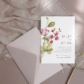 Waterverf Wildbloemen Boho bruiloft uitnodiging