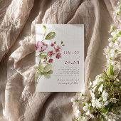 Waterverf Wildbloemen Boho bruiloft uitnodiging