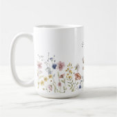 Waterverf Wildbloemen Boho Stylish met Monogram Koffiemok (Links)