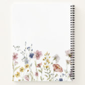 Waterverf Wildbloemen Boho Stylish met Monogram Notitieboek (Achterkant)