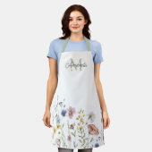 Waterverf Wildbloemen Boho Stylish met Monogram Schort (Gedragen)