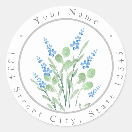 Waterverf Wildbloemen Bouquet Labels (Voorkant)