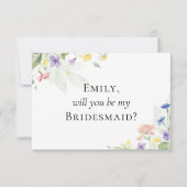 Waterverf Wildbloemen Bridal Partij Voorstel Kaart (Voorkant)
