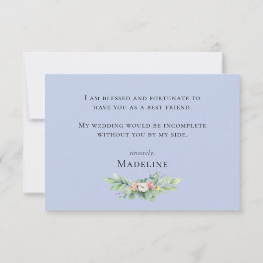 Waterverf Wildbloemen Bridal Partij Voorstel Kaart (Achterkant)