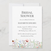 Waterverf Wildbloemen Bridal Shower Kaart (Voorkant)