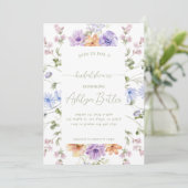 Waterverf Wildbloemen Bridal Shower Kaart (Staand voorkant)