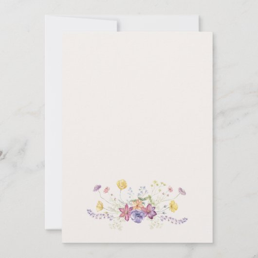 Waterverf Wildbloemen Bridal Shower Kaart (Achterkant)