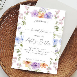 Waterverf Wildbloemen Bridal Shower Kaart