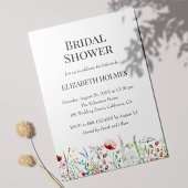 Waterverf Wildbloemen Bridal Shower Kaart