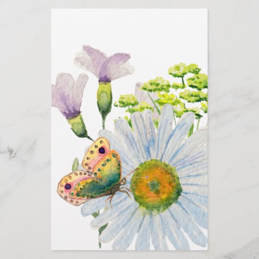 Waterverf Wildbloemen Briefpapier (Achterkant)