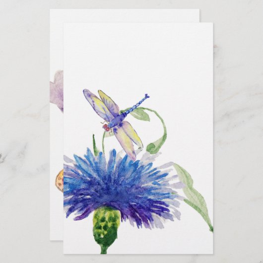 Waterverf Wildbloemen Briefpapier (Voorkant / Achterkant)