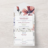 Waterverf Wildbloemen bruiloft All In One Uitnodiging (Binnen)