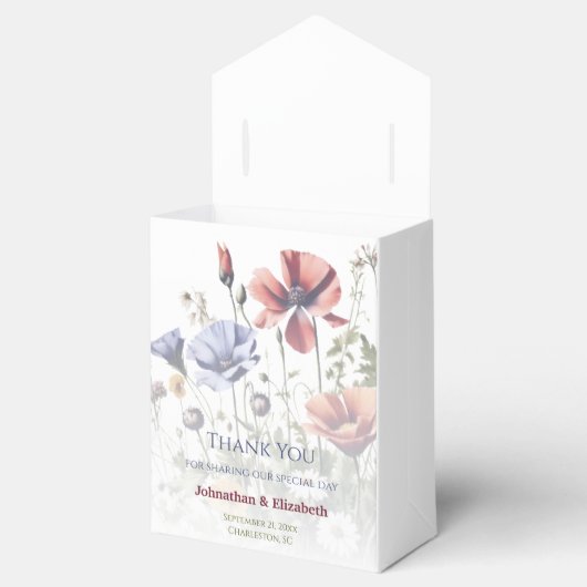 Waterverf Wildbloemen bruiloft Bedankdoosjes (Geopend)