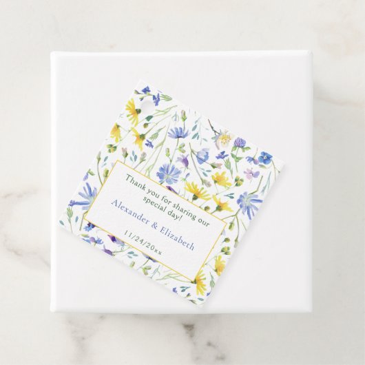 Waterverf Wildbloemen bruiloft Bedankjes Labels (In situ)