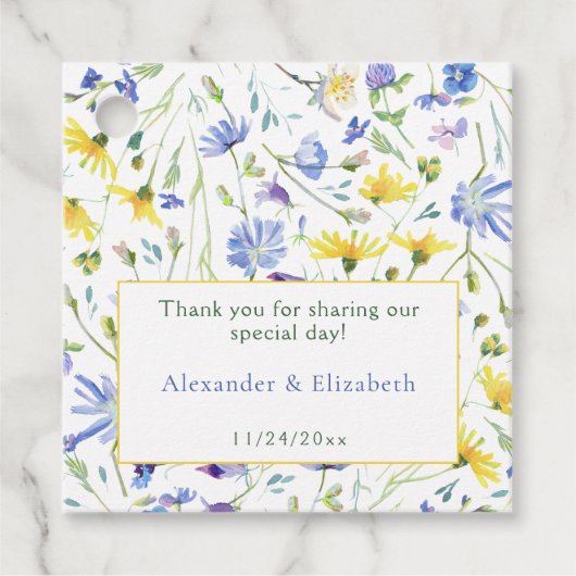 Waterverf Wildbloemen bruiloft Bedankjes Labels (Voorkant)