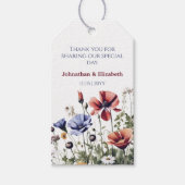 Waterverf Wildbloemen bruiloft Cadeaulabel (Voorkant)