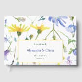 Waterverf Wildbloemen bruiloft Gastenboek (Voorkant)