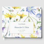 Waterverf Wildbloemen bruiloft Gastenboek (Voorkant)