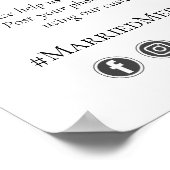 Waterverf Wildbloemen bruiloft hashtag foto teken Poster (Hoek)