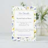 Waterverf Wildbloemen bruiloft Informatiekaartje (Staand voorkant)