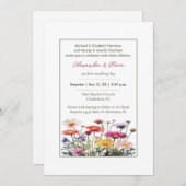 Waterverf Wildbloemen bruiloft Kaart (Voorkant / Achterkant)