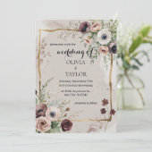 Waterverf Wildbloemen bruiloft Kaart (Staand voorkant)