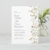 Waterverf Wildbloemen bruiloft Kaart (Staand voorkant)
