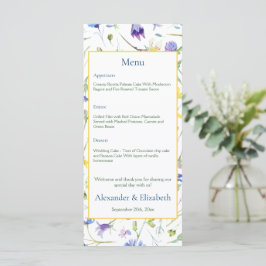 Waterverf Wildbloemen bruiloft Menu