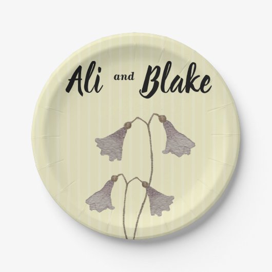 Waterverf Wildbloemen bruiloft Papieren Bordje (Voorkant)