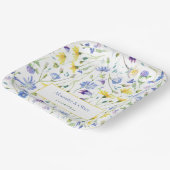 Waterverf Wildbloemen bruiloft Papieren Bordje (Gebogen)