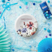 Waterverf Wildbloemen bruiloft Papieren Kommen (Feest)