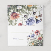 Waterverf Wildbloemen bruiloft Plaatskaartje (Buitenkant ongevouwen)