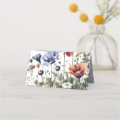 Waterverf Wildbloemen bruiloft Plaatskaartje (Achterkant)