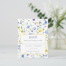 Waterverf Wildbloemen Bruiloft RSVP Kaartje