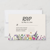 Waterverf Wildbloemen bruiloft RSVP Kaartje (Voorkant)
