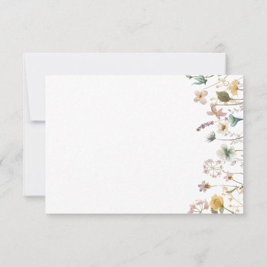 Waterverf Wildbloemen bruiloft RSVP Kaartje (Achterkant)