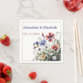 Waterverf Wildbloemen bruiloft Servet (Insitu)