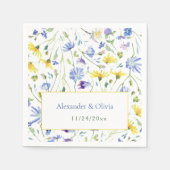 Waterverf Wildbloemen bruiloft Servet (Voorkant)