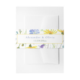 Waterverf Wildbloemen bruiloft Uitnodigingen Wikkel