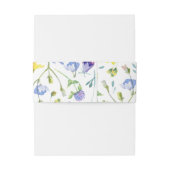 Waterverf Wildbloemen bruiloft Uitnodigingen Wikkel (Achterkant Voorbeeld)