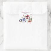 Waterverf Wildbloemen bruiloft Vierkante Sticker (Tas)